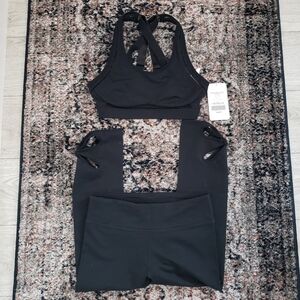 Fabletics Belle High Impact Sports Bra and cut out crop legging size S